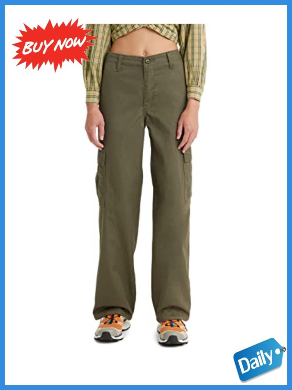 Levi's 94 Baggy Cargo Pants Mid Rise Adjustable Hem Cotton Blend